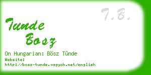 tunde bosz business card